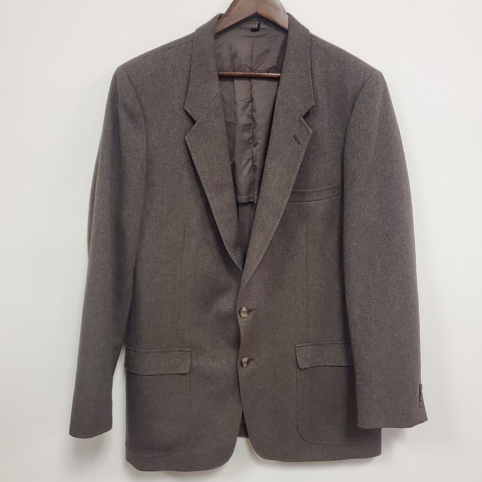 Patagonia Mens Herringbone Tweed Travel Blazer Size 44l Professional Formal